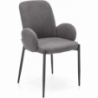 K477 grey bouclé upholstered chair with armrests Halmar