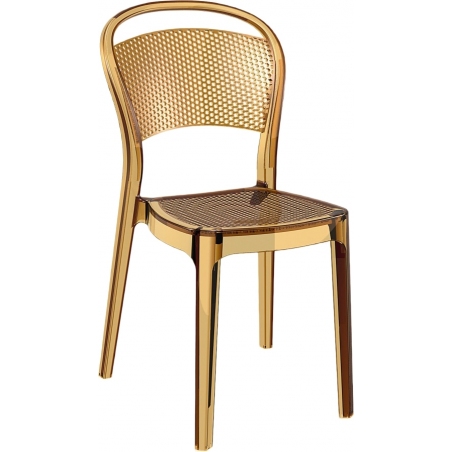 Designerskie Krzesło z tworzywa Bee Bursztynowy przeźroczysty Siesta do jadalni, kuchni i salonu.