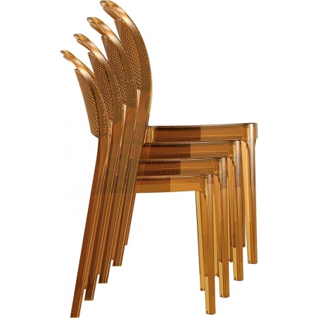 Designerskie Krzesło z tworzywa Bee Bursztynowy przeźroczysty Siesta do jadalni, kuchni i salonu.