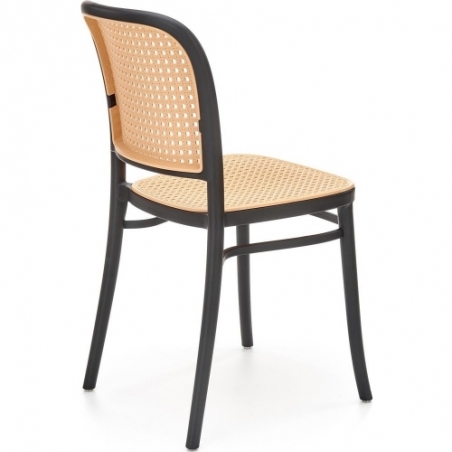 Krzesło z tworzywa boho K483 naturalny/czarny Halmar do kuchni