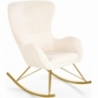 Liberto cream&amp;gold bouclé glamour rocking chair Halmar
