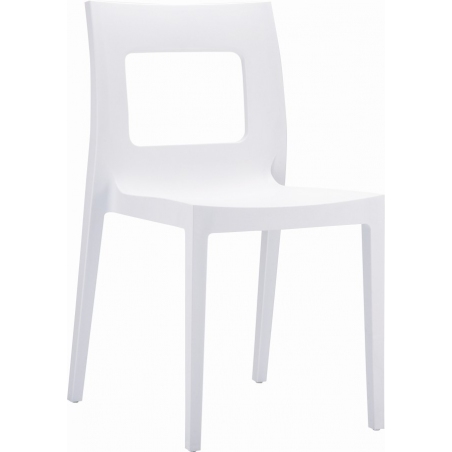 Stylowe Krzesło ogrodowe plastikowe Lucca Chair Białe Siesta na taras i do restuaracji.
