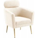 Melisa cream&amp;gold bouclé glamour armchair Halmar