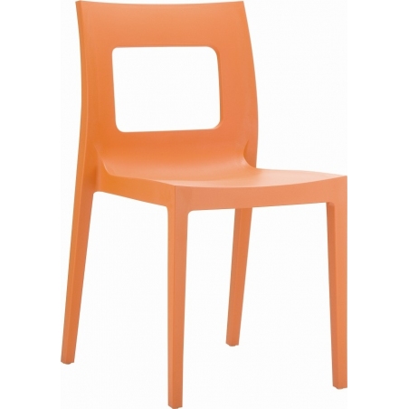Stylowe Krzesło ogrodowe plastikowe Lucca Chair Pomarańczowe Siesta na taras i do restuaracji.