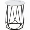 Nubira 40cm white marble&amp;black modern wire side table Halmar