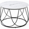 Nubira 60cm white marble&amp;black modern wire coffee table Halmar