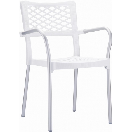 Bella white garden chair with armrests Siesta