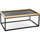 Vespa 100x60cm natural&amp;black rectangular coffee table with tray Halmar