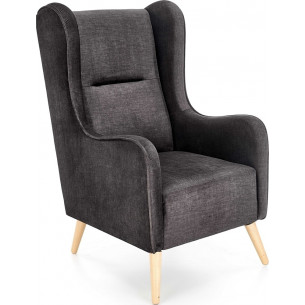 Chester II anthracite upholstered armchair on wooden legs Halmar