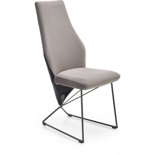 K485 grey velvet chair on skids Halmar