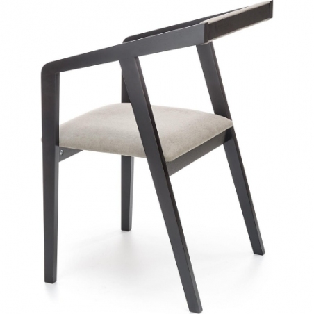 Stylowe Krzesło drewniane z tapicerowanym siedziskiem Azul czarny/szary Halmar do kuchni i jadalni