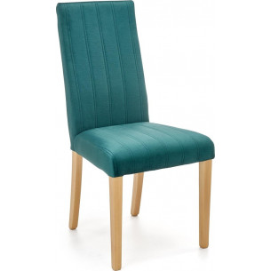 Diego honey oak&amp;green upholstered chair with wooden legs Halmar