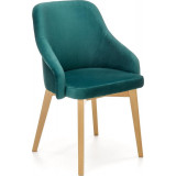 Toledo III honey oak&amp;green velvet chair Halmar