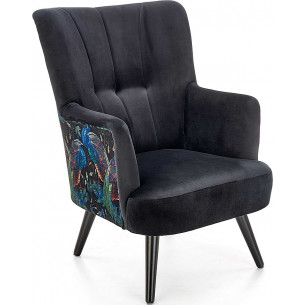 Pagoni black velvet armchair Halmar