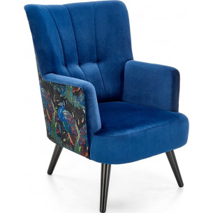 Pagoni navy blue velvet armchair Halmar