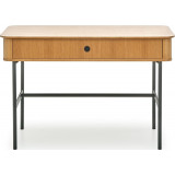Smart 117x59cm oak natural&amp;black desk with drawer Halmar