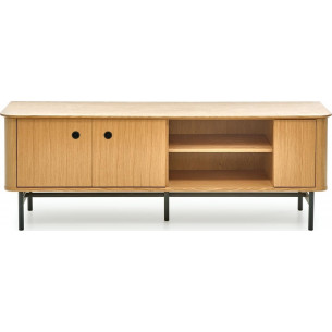 Smart 167cm oak natural&amp;black tv cabinet on legs Halmar