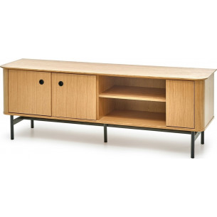 Smart 167cm oak natural&amp;black tv cabinet on legs Halmar 2