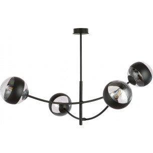 Hunter IV black&amp;clear glass balls ceiling lamp Emibig