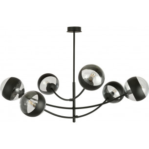 Hunter VI black&amp;transparent glass balls ceiling lamp Emibig