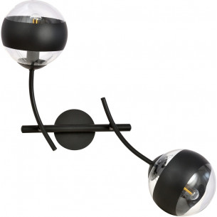 Hunter II black&amp;transparent glass balls wall lamp Emibig