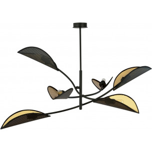 Lotus VI black&amp;gold designer ceiling lamp Emibig