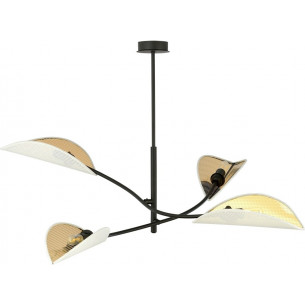 Lotus IV white&amp;gold designer ceiling lamp Emibig