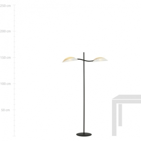 Stylowa Lampa podłogowa designerska Lotus biało-złota Emibig do salonu i sypialni