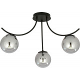 Boston III graphite&amp;black glass ceiling lamp Emibig