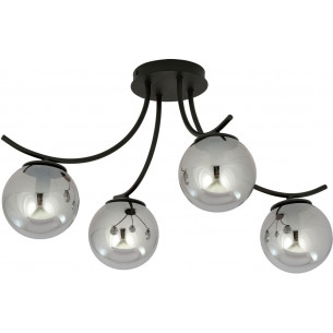 Boston IV graphite&amp;black ceiling lamp with glass balls Emibig