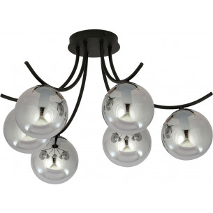 Boston VI graphite&amp;black glass balls ceiling lamp Emibig