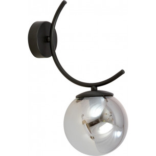 Boston 14 graphite&amp;black wall lamp glass ball Emibig