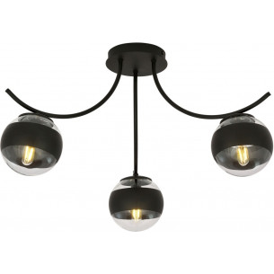 Lampa sufitowa szklane kule Boston III czarna-przeźroczysta Emibig 2