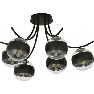 Boston VI black&amp;transparent glass balls ceiling lamp Emibig