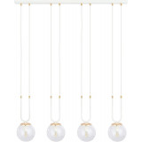 Lampa wisząca szklane kule Glam IV biało-przeźroczysta Emibig