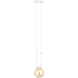 Glam white&amp;amber glass globe pendant lamp Emibig