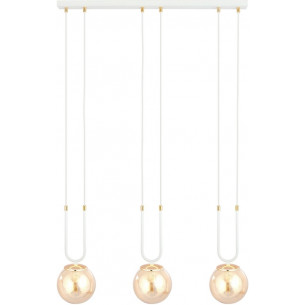 Glam III white&amp;amber glass balls pendant lamp Emibig