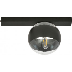 Fit black&amp;transparent glass ceiling lamp Emibig