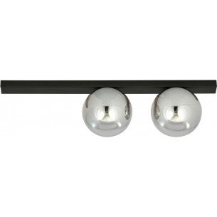 Fit II graphite&amp;black double glass ceiling lamp Emibig