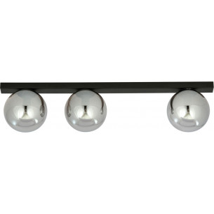 Fit III graphite&amp;black glass triple ceiling lamp Emibig