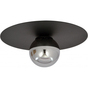 Solar graphite&amp;black glass ceiling lamp Emibig