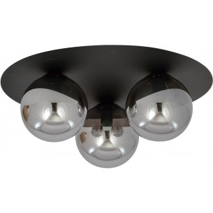 Solar III graphite&amp;black triple glass ceiling lamp Emibig