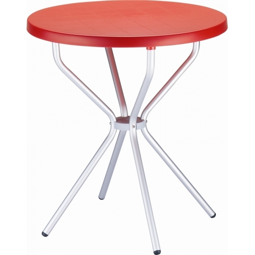 Elfo 70 red round garden table Siesta