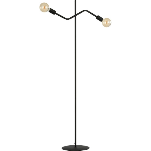 Stylowa Lampa podłogowa 2 punktowa Frix czarna Emibig do salonu i sypialni