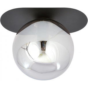 Plaza graphite&amp;black glass ceiling lamp Emibig