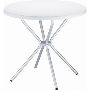 Poppy 80 white round garden table Siesta