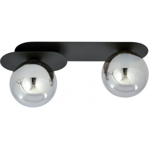 Plaza II graphite&amp;black double glass ceiling lamp Emibig