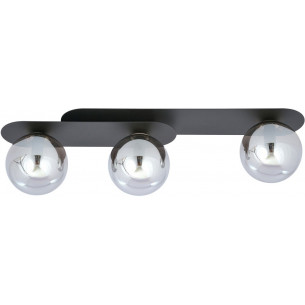 Plaza III graphite&amp;black triple glass ceiling lamp Emibig