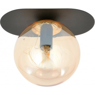 Plaza black&amp;amber glass ceiling lamp Emibig