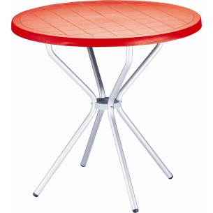 Poppy 80 red round garden table Siesta